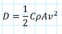 C = drag coefficient + determined experimentally