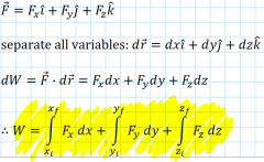 ∆W = F(j,average) ∆x 

total W = sum of all j increments

integrate
