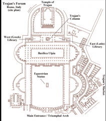 45. Forum of Trajan -Rome, Italy / Apollodorus of Damascus - Forum and markets:106–112 C.E, column completed 113 C.E.


 


Content 


-triumphal arch


-courtyard with equestrian statue in center 


-Basilica became central meeti...