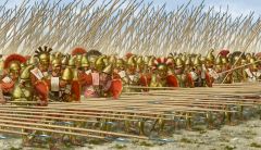 Rectangular mass military formation, usually composed entirely of heavy infantry armed with spears, pikes, sarissas, or similar weapons.