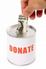 Definition: a donation or gift.
Synonym: aid, help
Antonym: loss, stealing