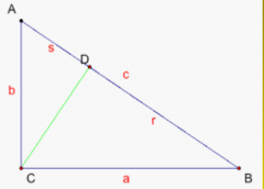 Bhaskara's second proof relies on the properties of similarity to prove the Pythagorean Theorem. He began with a right triangle, ABC as shown in the diagram, and then drew an altitude to the hypotenuse and stated that the 2 triangles formed are si...