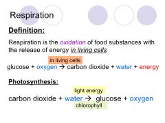 Glucose oxygen→ CO2 + water 
 C6H12O6 + 6 O2 → 6 CO2 + 6 H2O   
                                     + energy
Much of the change in free energy 
is used to synthesize ATP 
from ADP and Pi.