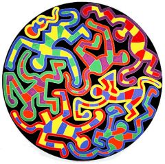 Color schemes that emphasize two hues directly opposite each other on the color wheel, such as red and green.
 
Ex: Keith Haring. Monkey Puzzle