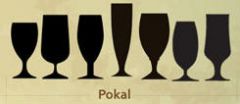 Typically a tall, slender and tapered 12-ounce glass, shaped like a trumpet at times, that captures the sparkling effervesces and colors of a Pils while maintaining its head. A Pokal is a European Pilsner glass with a stem.
