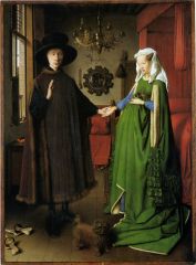 Brush strokes of thick  paint
 
Ex: Jan van Eyck. The Arnolfini Portrait
