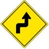 Slow down for a right and left turn