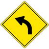 Slow down for a curve to the left