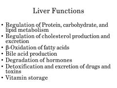 Think about the functions of the glorious liver... What happens as the liver stops working? What might you see?