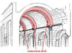 Explain a transverse arch and a diaphragm arch