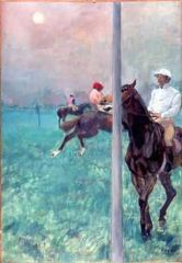 Artists creates neutral areas of lesser interest that keep us from being distracted from the area
 
Ex: Edgar Dega. Jockeys Before the Race
