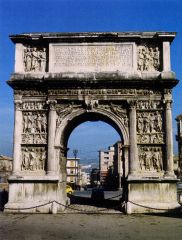 Triumphal arch of Trajan, High Empire, 100 CE
one of his many projects,