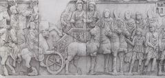 Arch of Constantine Relief, Chariot procession
Late Empire, 325,