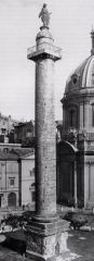 Column of Trajan, High Empire, 100 CE
commemorated his victory in a specific battle, spiraling coninuous narrative all the way to the top
his tomb was at bottom
column was hollow, stacked marble, had a staircase all the way up
From the ground you coul