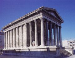 Maisson Caree, 25 CE, Early Empire
psuedo peripteral temple, in corinthian style
example of Augustian Neo-Classical Temple style