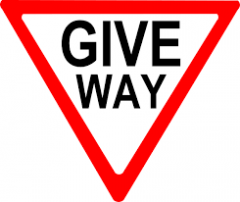 Give way to

