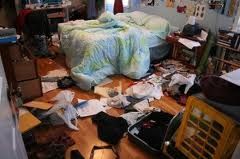 Def: to make untidy;to disarrange
Ex: My brother made our room really dishevel