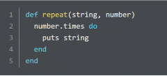   When solving exercises, it can be beneficial to progress in small increments. We started out by defining repeat with two parameters. Then, to ensure everything worked properly, we added puts string inside the method and ran the code.


def repea...