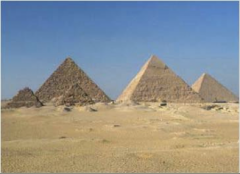 Pyramids of Menkaure, Khafre and Khufu, Egypt, ca. 2550 BCE