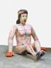 To prevent sagging, sculptors usually start all but very small pieces with a rigid inner support 
 
Ex: Viola Frey---Stubborn Woman, orange hands