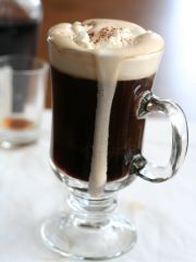 
Coffee Glass, Coaster, Whipped Cream, Nutmeg, Cherry, and Straws

1/2 oz. Tequila
1/2 oz. Kahlua
Fill With Hot Coffee