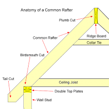 In wood‐frame construction, one of a number of slanting structural members (extending from the ridge board down to the eaves) that support the roof; these members are usually of the same size and evenly spaced along the length of the roof ridge.