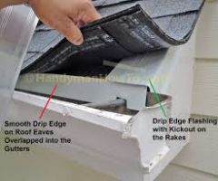 A metal strip that extends beyond the other parts of the roof and is used to direct rainwater off.