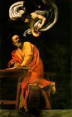 Caravaggio - St Matthew - 1602
This: newer version: the first was not considered acceptable