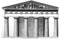 was placed on each intercolumniation(space between columns) of the temple