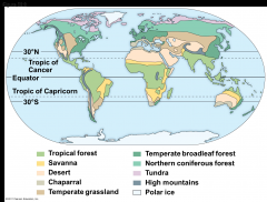 -Climate affects the latitudinal patterns of terrestrial biomes 
-A climograph plots the temperature and precipitation in a region
-Biomes are affected not just by average temperature and precipitation, but also by the pattern of temperature and...