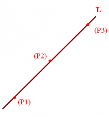 points that lie on the same straight line
