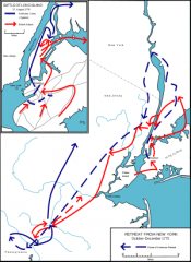 three battles, which centered around New York City. Americans under the command of George Washington lost this series of battles, but the campaign built American confidence since their forces held their own against Britain.