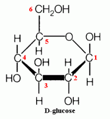They are simple sugars, such as glucose (C6H12O6). Glucose easily absorbs into cells, is soluble in blood