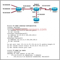 Refer to the exhibit. Router4 can ping Router5 (172.16.6.5), but not Router7 (172.16.11.7).
There are no routing protocols running in any of the routers, and Router4 has Router6 as its
default gateway. What can be done to address this problem?
...