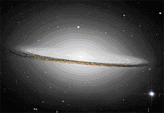 (a) Why does the galaxy in the figure below have so much dust in the disk?
(b) How big do you suppose the halo of the galaxy in the figure really is?