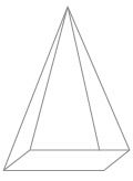 Forma que tiene un cuadrado como base. Las demás caras son rectángulos que se juntan en un vértice. 
