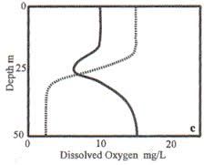 type of oxygen distribution w/ depth


-can be + or - 
-altered by photosynthesis or decomp
