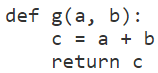 Consider the code:

How many parameters does function g have?

A) 0

B) 1

C) 2

D) 3