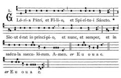 a mnemonic for the final vowels in the last part of the Gloria Patri in a Gregorian chant