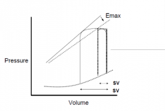 - Decreased slope of Emax
- Decreased contractility
- Decrease in stroke volume