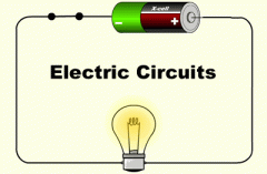 Path through which electric power flows.  Example: wires connecting a light bulb to a battery.