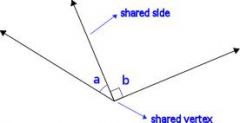 Two angles that share a common side and a vertex