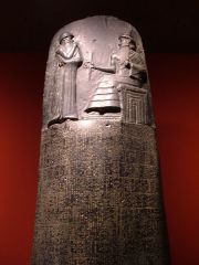 political systemn= rulers, government, laws

e.g. statue of King Gudea, Code of Hammurabi (laws)