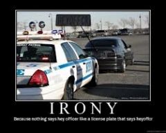 Irony involves saying one thing while really meaning another, contradictory thing.