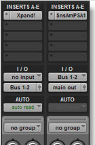 True or False: In the screenshot below, the Xpand Instrument track is being recorded to an adio track. The effect of the SansAmp plugin (on the Xpand Aud. Track) will be recorded to the audio file.