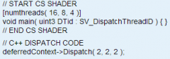 Given that the above compute shader has been bound properly, how many individual threads (not thread groups) will run based on the shown "Dispatch" call?