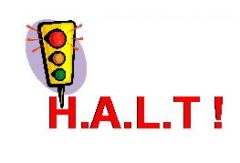 halt (n /hɔ:lt/)