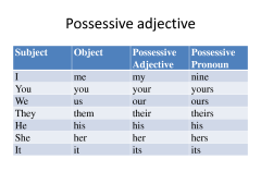 possessive adjective