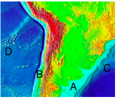 Which pair of sites is best described as being located on or near a continental shelf? 