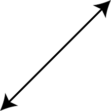 a straight path of points that continues without end in both directions


